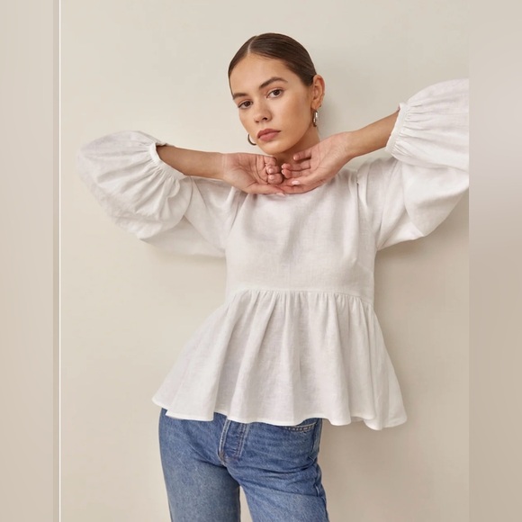 REFORMATION Rumi Linen Top - worn once! Size M - Picture 3 of 5